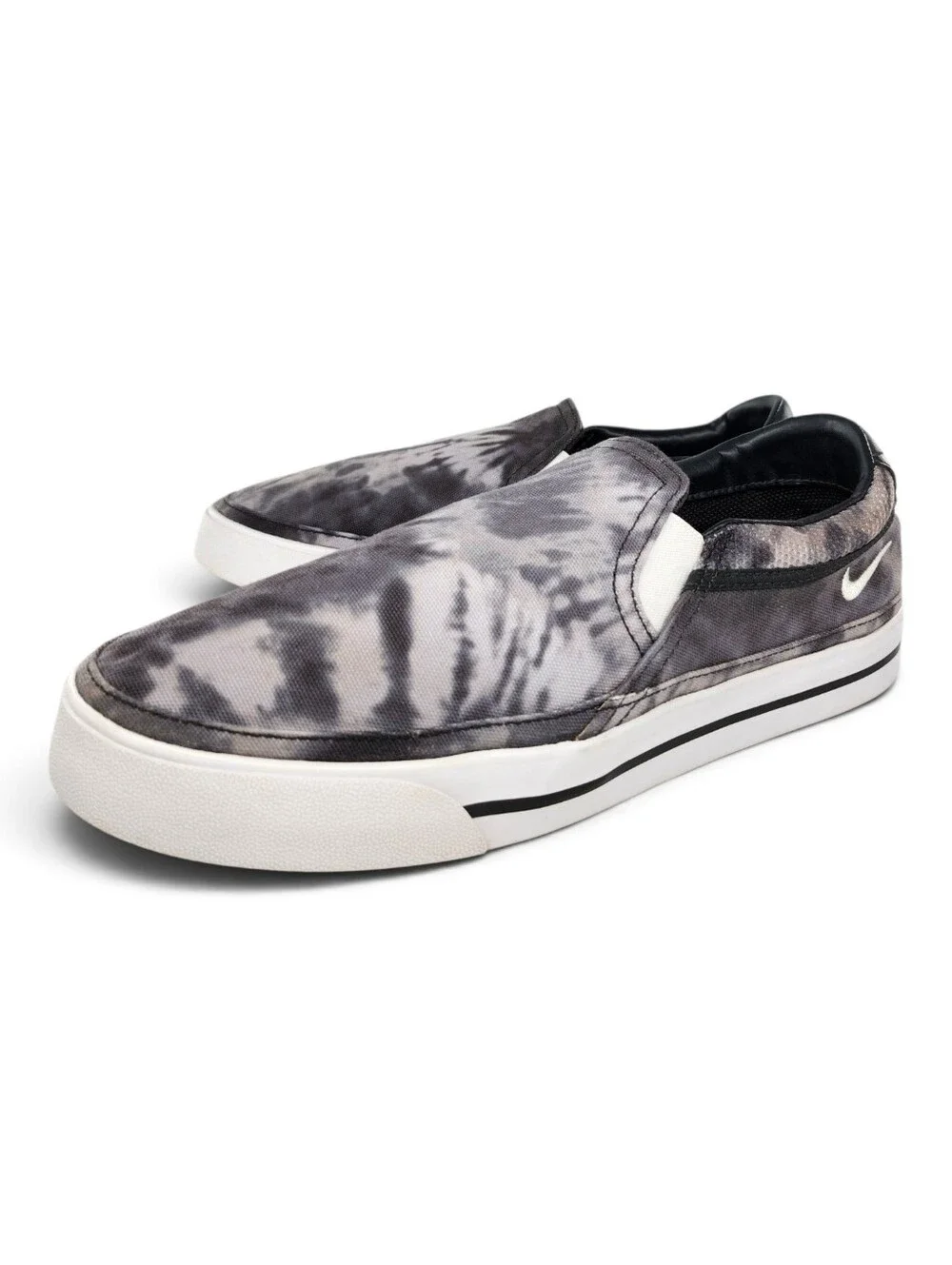 Nike Court Legacy Grey Fog  Tie-Dye Canvas Slip-On No-Tie Vintage Sneakers